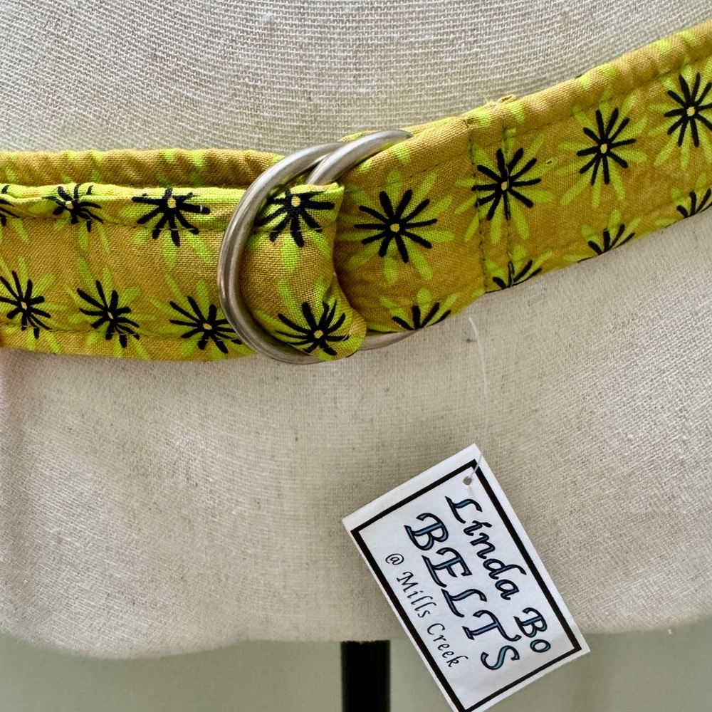 NWT, colorful fabric belt with silver buckle